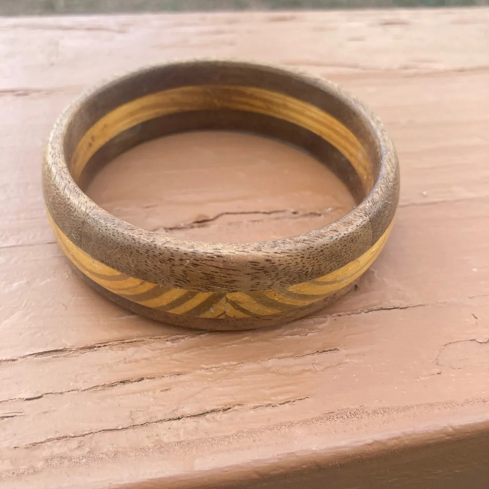 Wooden bangle bracelet
